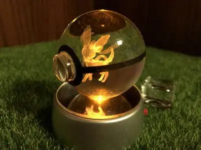 50 мм 3D «Pokemon Go», с украшением в виде кристаллов с круглыми пуговицами сотового питание светодиодный ночной Светильник магический шар для детей рождественские подарки - Цвет: 30