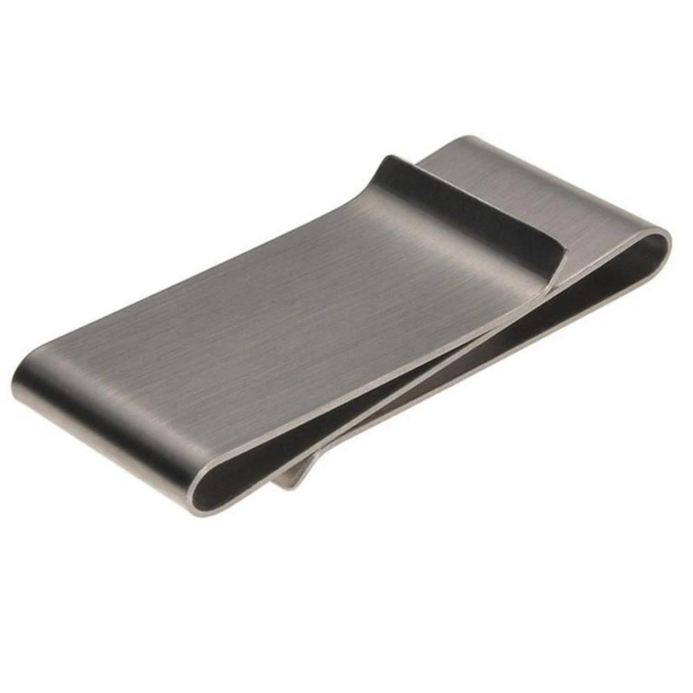 Glossy Stainless Steel Slim Pocket Men Design Money Clip Wallet Cash Id Credit Card Business Dollar Euro Holder Metal Bill Clamp contact s crazy horse cowhide leather rfid money clip slim card wallet trifold male cash clamp man cash holder zip coin pocket