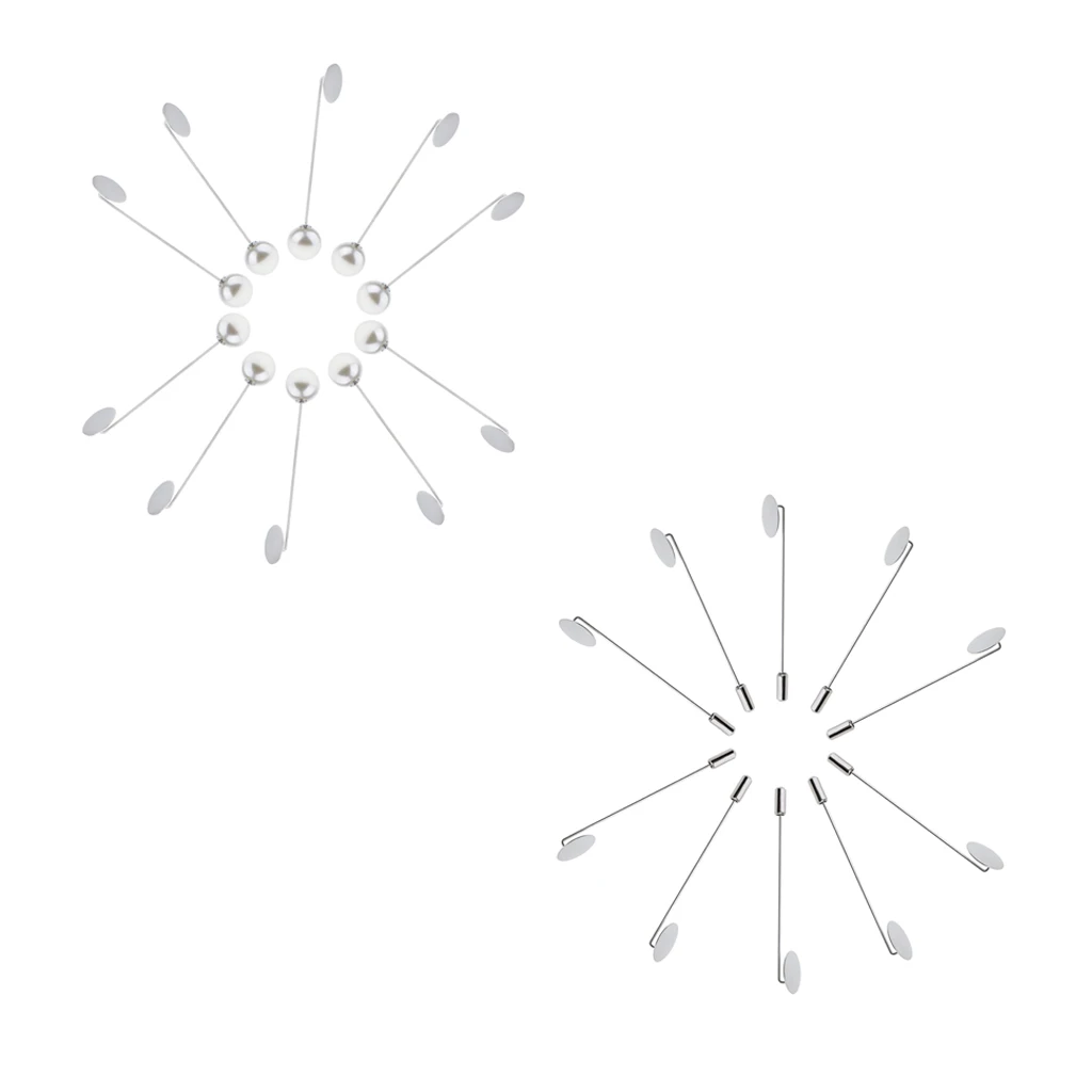 20 Pieces Blank Tray Glue On Pad Lapel Stick Pin DIY Clutch Boutonniere Pins