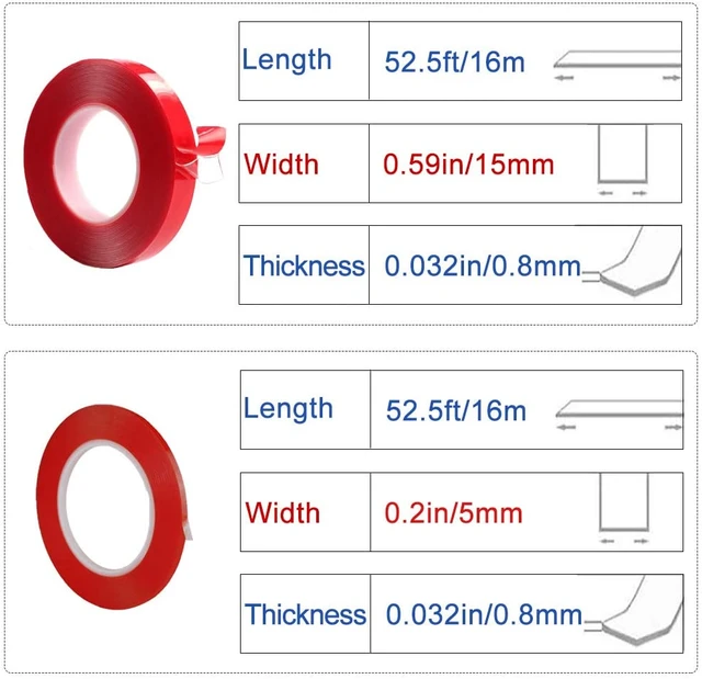 ZWZIOO Double Sided Tape Heavy Duty, Multipurpose Mounting Tape Removable  Nano Tape Adhesive Grip, Washable Sticky Wall Tape Strips Transparent Tape