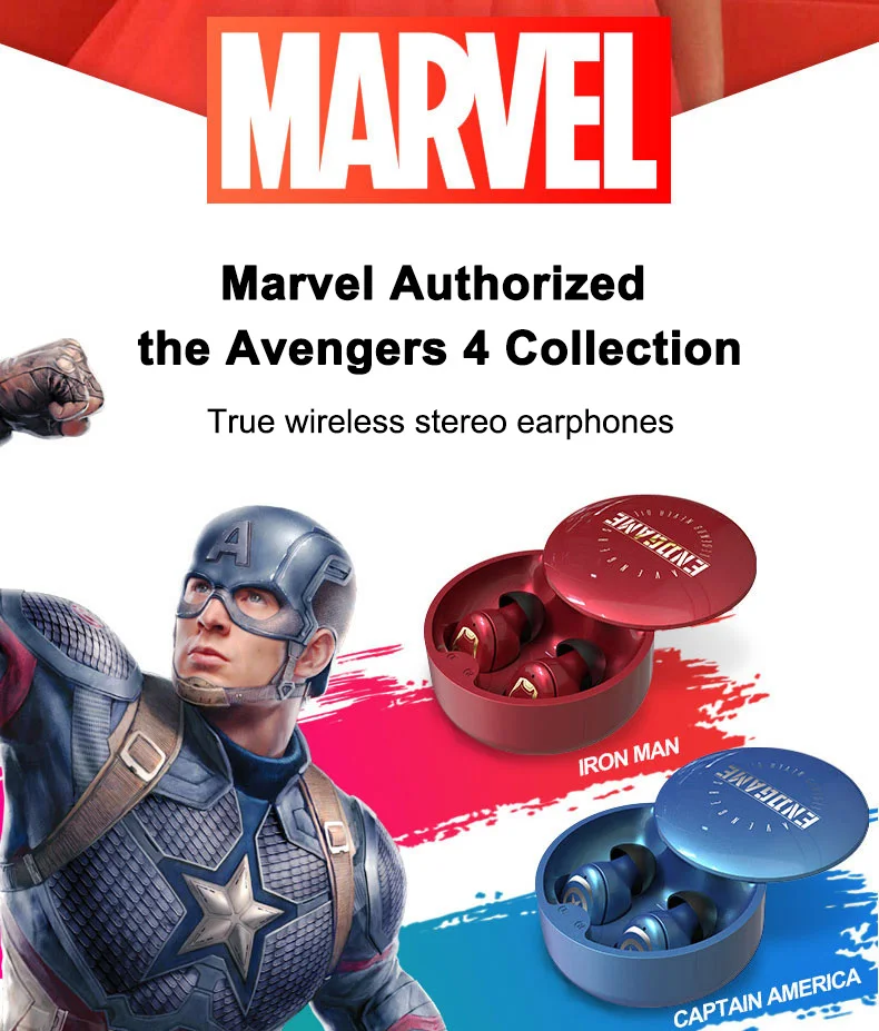 Оригинальные Беспроводные стереонаушники Oontz сертифицированные Marvel TWS IPX5 Bluetooth