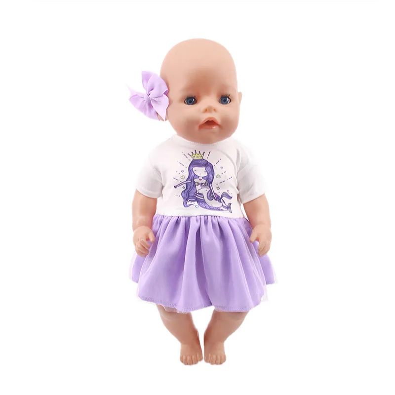 Милый Единорог/лебедь/Сова/панда. 14 видов стилей платье подходит 18 дюймов американская кукла и 43 см Born Baby Doll Одежда, наше поколение, игрушки для девочек