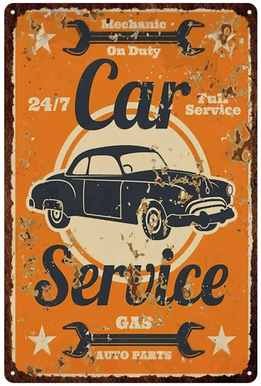 20x30cm Vintage Metal Tin Sign Plaque Shop Wall Art Poster Cafe Bar Car Pattern 