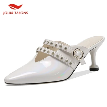 

New Arrivals Genuine Leather Skin Sexy High Heeled Summer Women Shoes Mules Pumps Woman