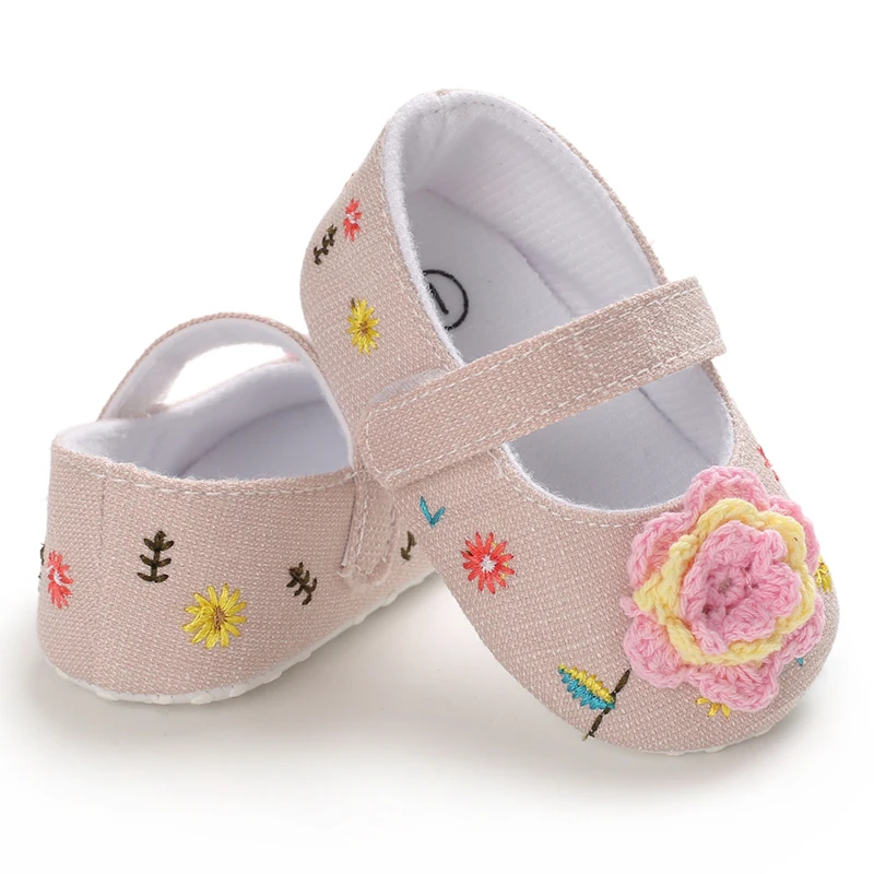 «Милое дитя», обувь для девочек с цветочным рисунком, для тех, кто только начинает ходить, для новорожденных, младенцев Принцесса Мягкие ботинки шпаргалки