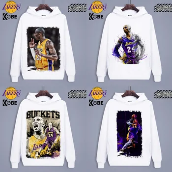

2018 Autumn And Winter Ke Than 24 No. Retired Commemorative Printing Basketball Sports Lian Cap Pullover Plus Velvet Sweater Diy