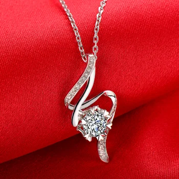 

0.20ct/center stone+0.08ct/side stone Handmade 18K Gold Natural Diamond Pendant Necklace for Women Wedding - Free DHL Shipping