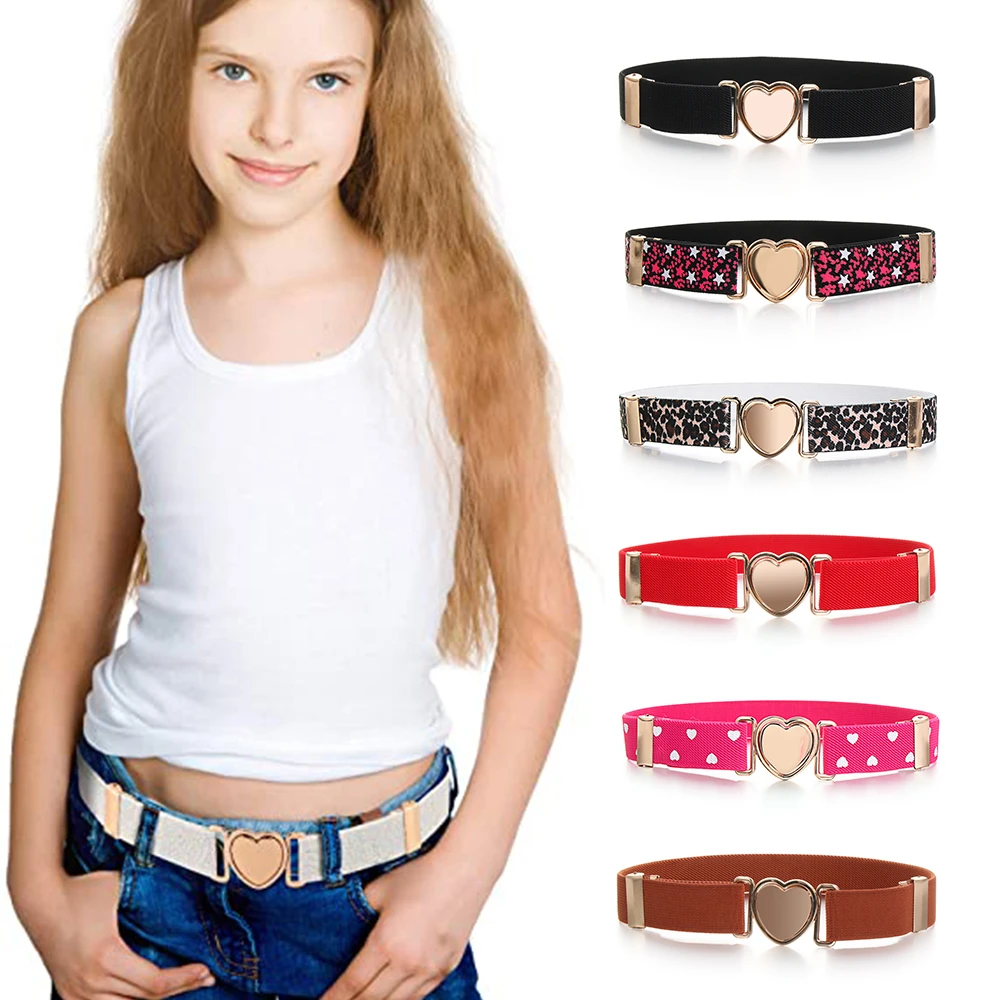 Cinturón elástico con forma de corazón para niña y niño, cinturón de cinturones elásticos, Vestidos|Cinturones de niño| - AliExpress