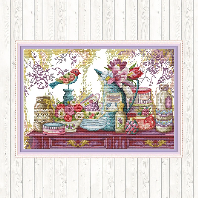 

Wedding Supplies 2 Printed on Canvas for Embroidery Kit DIY for Needlework Kit Count Fabric DMC Cross Stitch Patterns Home Decor