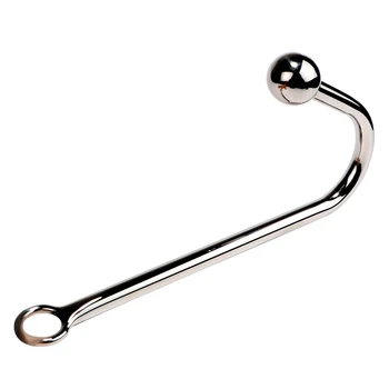 IKOKY Metal Anal Hook With Ball Prostate Massager Butt Plug Anus Dilator Stainless Steel Sex Toys For Men Women Gay 6