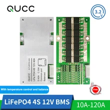 Qucc Lifepo4 BMS 4S 12V 18650 Balancer Lithium Battery Protection Board 15A 20A 30A 40A 60A 100A 120A with Temperature Control