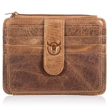 

BULLCAPTAIN Men Wallet Business Card Holder leather pickup package bus card holder Slim leather multi-card-bit 01