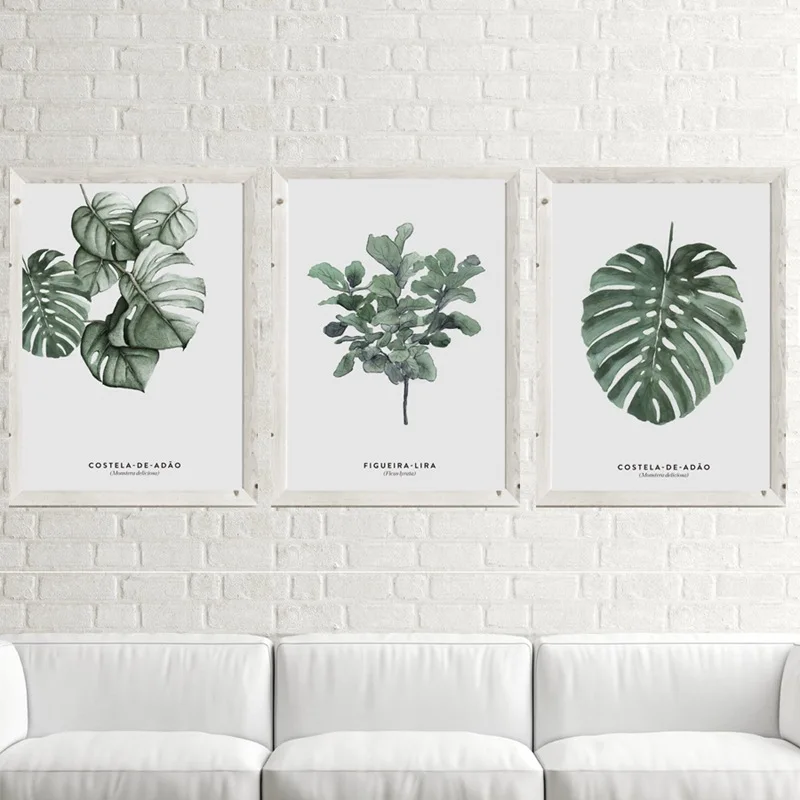 Новый завод зеленый лист Monstera Deliciosa художественная декоративная живопись диван