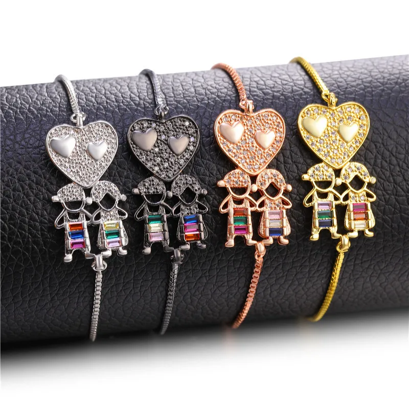 Латунные браслеты ручной работы с микро-инкрустированным Цирконом для