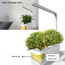 Комнатный умный светодиодный светильник для выращивания растений, садовая гидропоника, система выращивания, встроенный светильник с двумя режимами, будильник, светильник для выращивания