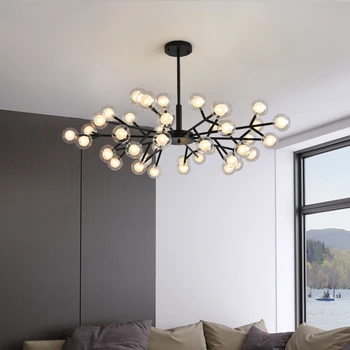 

Nordic living room lamp modern minimalist lamps 2020 new atmospheric home bedroom restaurant molecular magic bean chandelier G4
