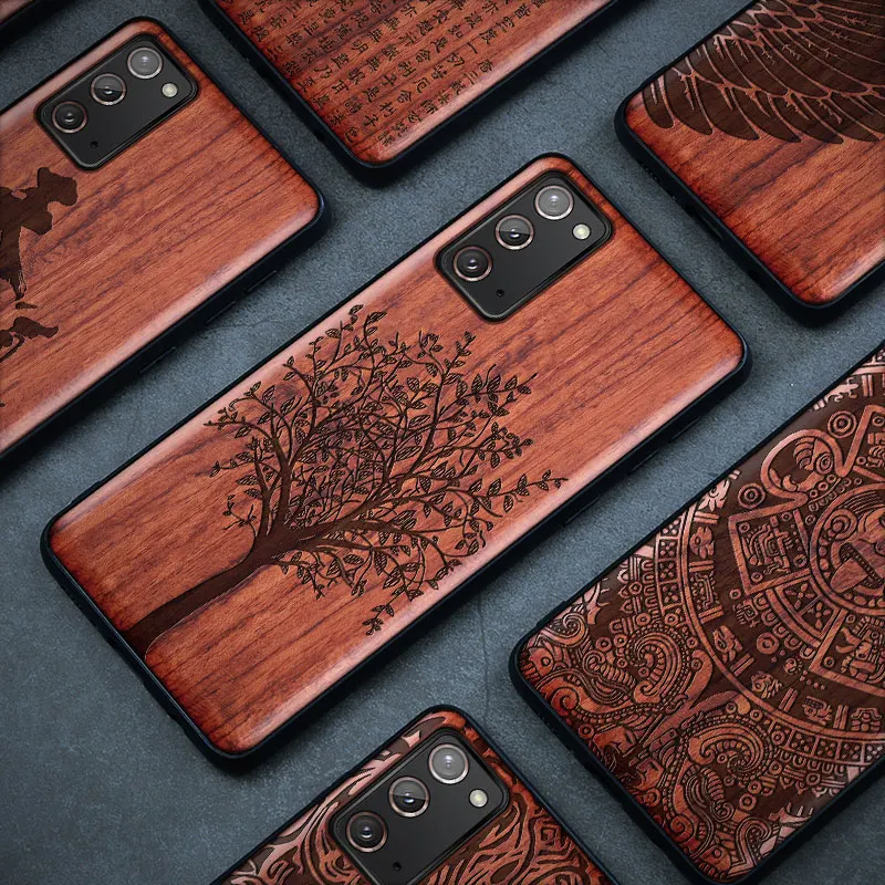 Natural Real Wood Wooden TPU Case For Samsung Galaxy Note 20 Ultra S20 S21 Ultra S20 FE S10 Plus Case Cover Phone Shell Skin Bag