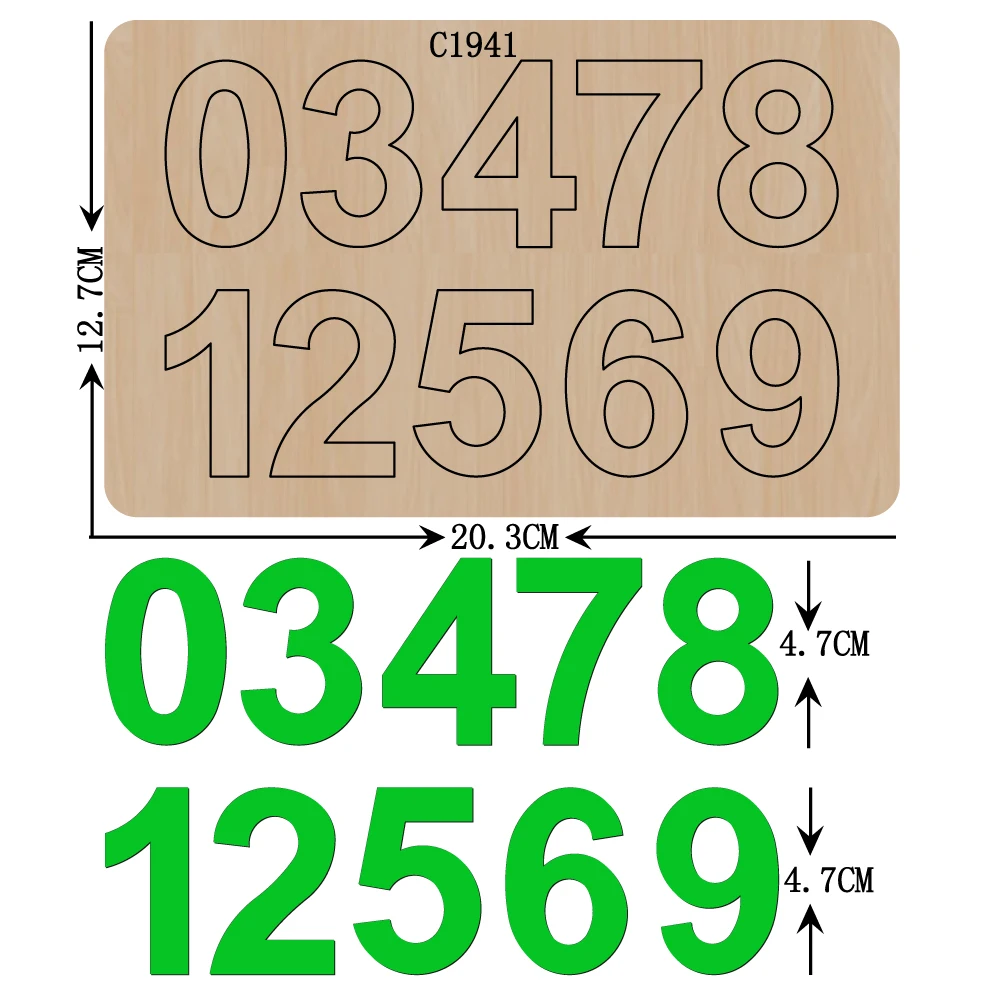 

New Arabic numerals Wooden die Scrapbooking C1941 Cutting Dies