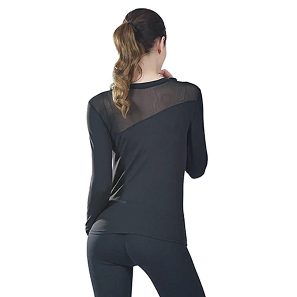 Сетчатая дышащая уличная тонкая женская футболка с длинным рукавом, сухие облегающие Топы с длинным рукавом, спортивные топы из Джерси