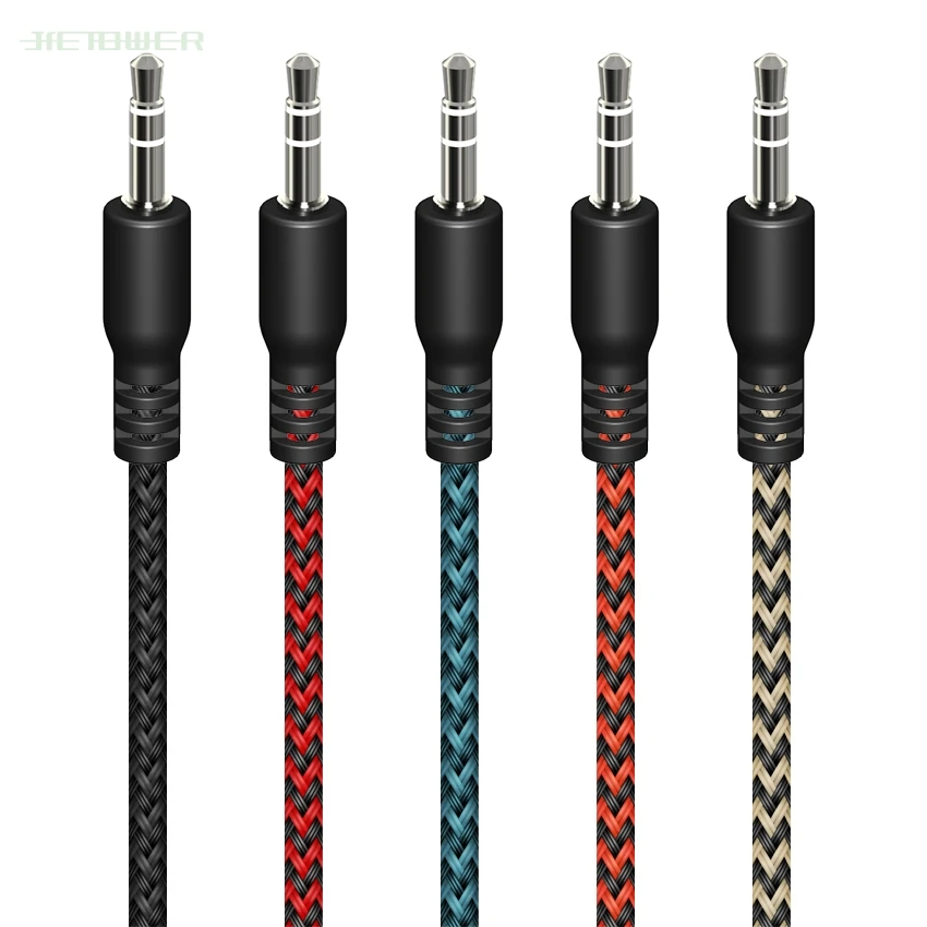 Aux Cable Speaker braid Wire Jack Audio Cable For Car Headphone Adapter Jack 3 5 mm Speaker Cable For Microphone MP4 1000pcs lot