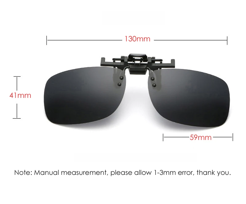 2pc Polarized Clip-on UV400 Lens Flip Up Myopia Sunglasses Driving Frameless 
