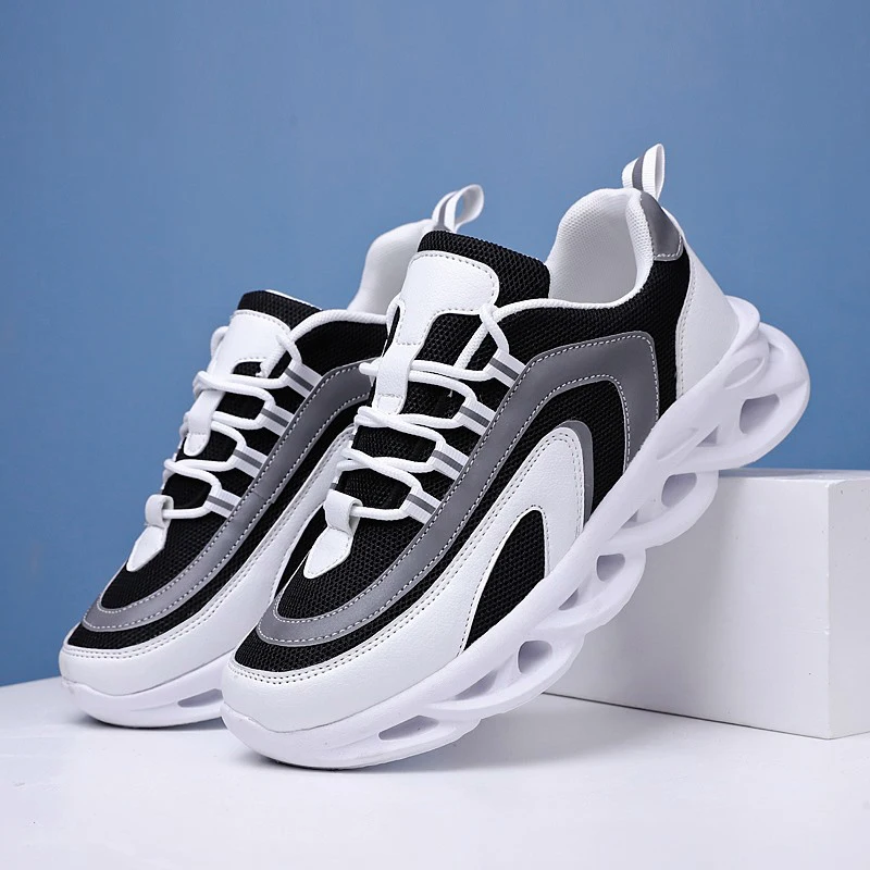 

2019 New Men Sneakers Lace-up Flat Casual Shoes with Platform Stylish Mixed Color Breathable Adult Male Tenis Masculino Adulto