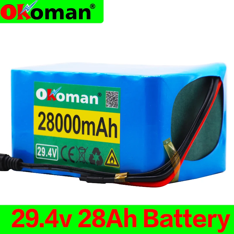 

100%New 7S5P 24v 28Ah battery 250w 29.4V 28000mAh lithium-ion battery for wheelchair electric bicycle battery pack with BMS