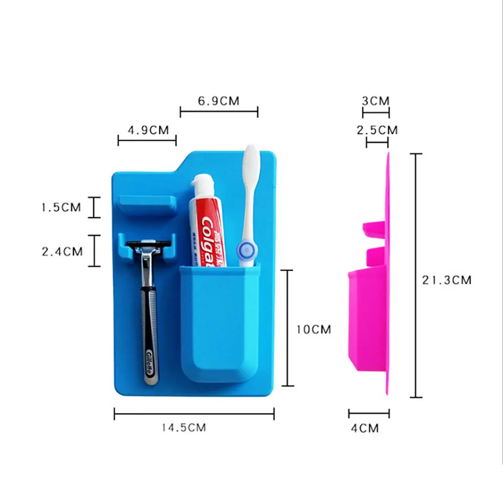 Silicone Toothbrush Holder Toothpaste Storage Rack Shaver Tooth Brush Dispenser Bathroom Organize