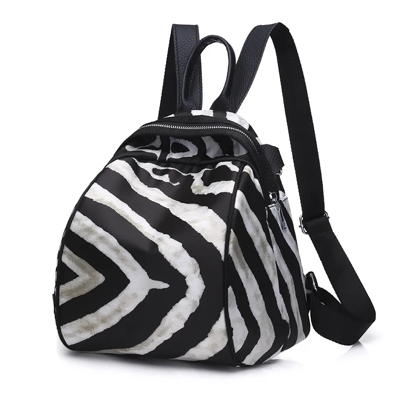 

Winter New Style Oxford Cloth Fashion Soft Surface Girl'S Zebra-stripe Popular Backpack Simple Popular WOMEN'S Backpack