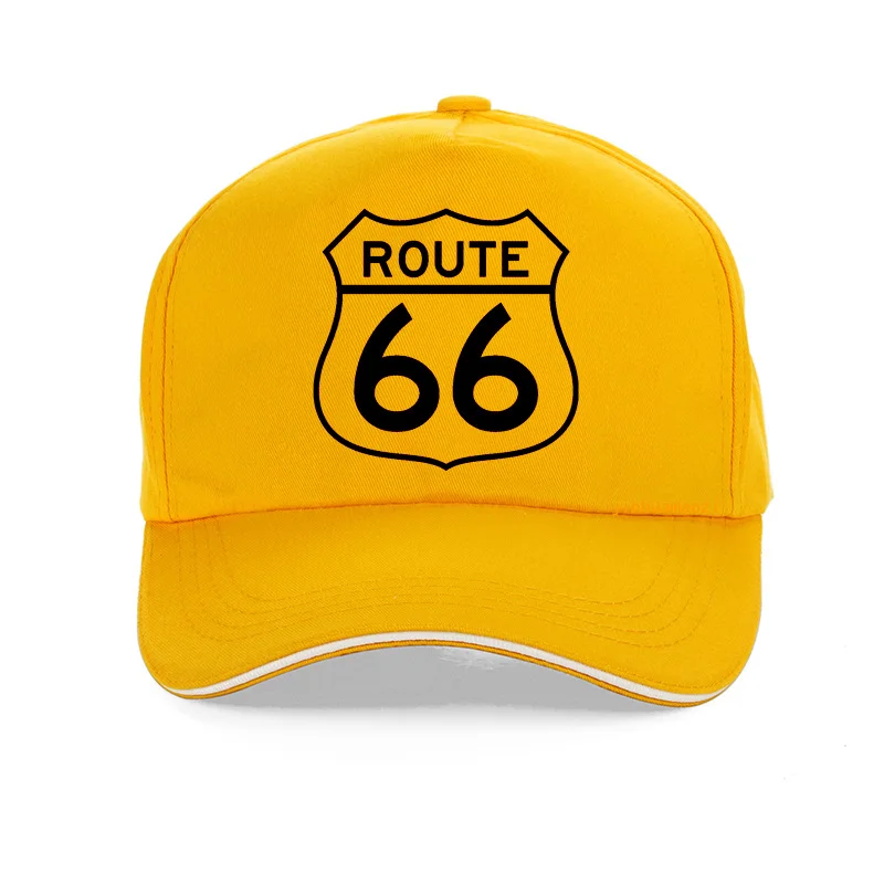 Цвет: желтый Route 66 бейсбольная кепка Mother Road для мужчин и женщин, модная кепка с буквенным принтом для мужчин, хлопок, регулируемая бейсболка, шляпы в стиле хип-хоп - Цвет: Цвет: желтый