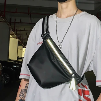 

hot's Diagonal Chest Bag Waterproof Waist Bag Outdoor Sports Bag Fashion Brand Japanese Ins Night Riding Reflective
