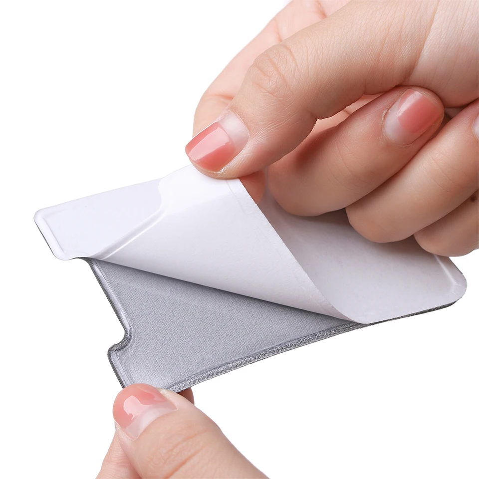 Portafoglio Adesivo Per Smartphone Universale - Custodia Slim Per Carte, Stick-on In Silicone - Foto 2