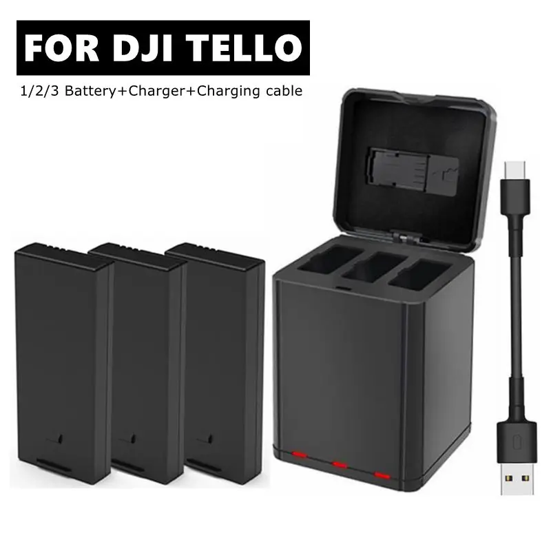 Overwinnen Bedienen De schuld geven SD Card Slots Battery Charger With Charging Storage Case For Tello Flight  Battery Accessories - AliExpress