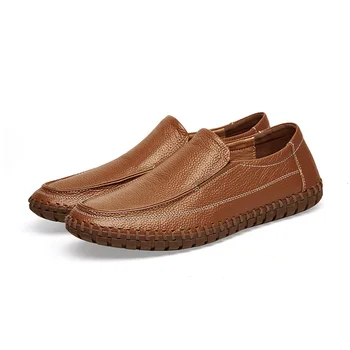 

Genuine Leather Mens Casual Flats Shoes Man Big Size 38-47 Loafers Male Moccasins Slip-On Driving Walking Shoes Outdoor Footwear