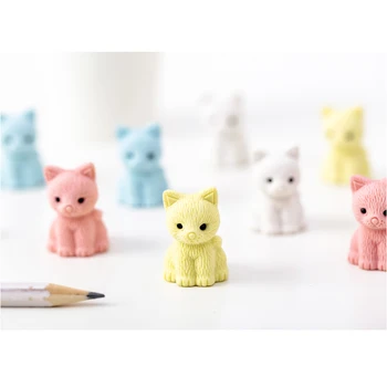 

10sets Little cat and cat claw Rubber pack Cute Gifts for Girls DIY Kawaii Pencil Eraser for Kid's back to school Gift