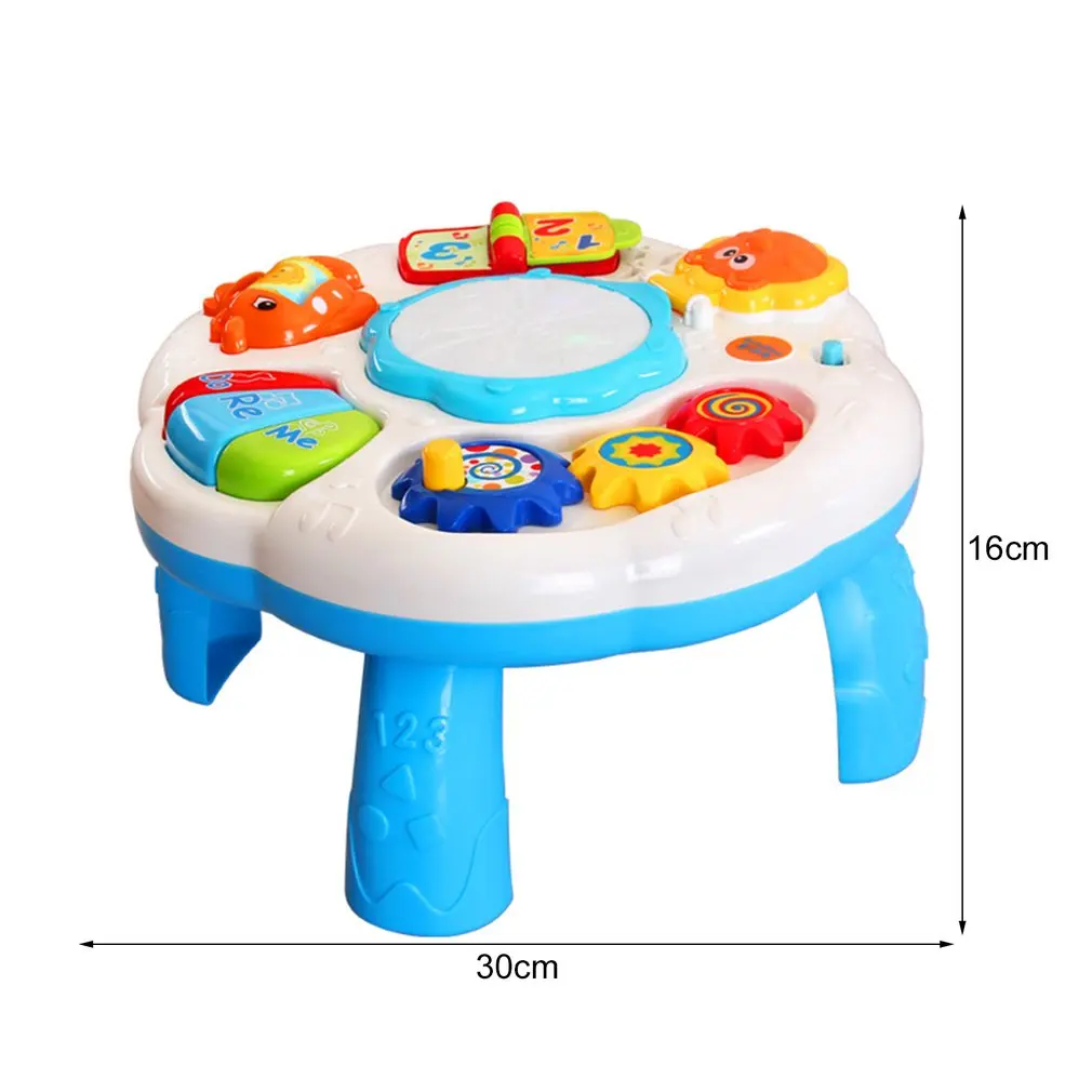 Детский Музыкальный обучающий стол, многофункциональный игровой стол для детей ясельного возраста, красочный светильник, развивающая игрушка для детей раннего возраста