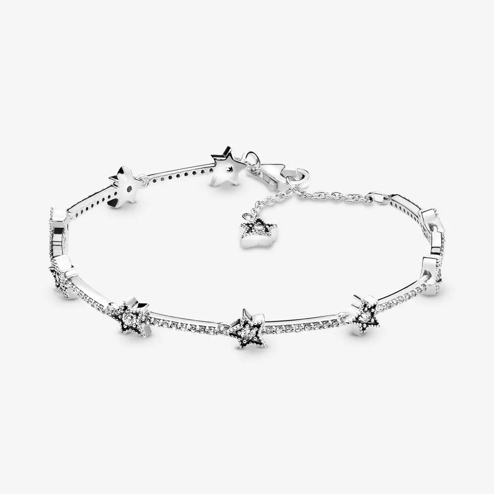 

High Quality Original 925 Sterling Silver Celestial Stars Bracelet with Original LOGO Woman Jewelry Gift Free Shipping