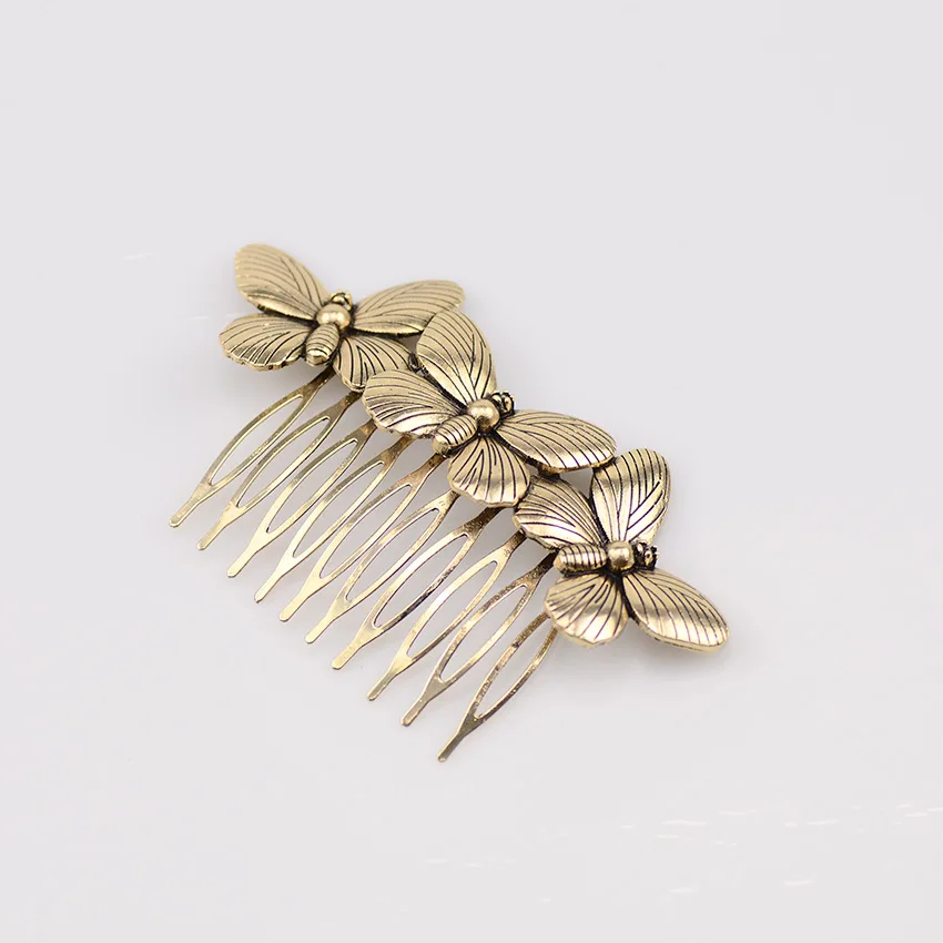 Hair Comb Jewelry Accessories Hair Accessory Hair Headdress Bridal Headwear Classic Vintage Fashion Alloy Retro Butterfly Hair Combs Ancient Style Tiara Bohemia Bride Hair Comb Headdress Jewelry