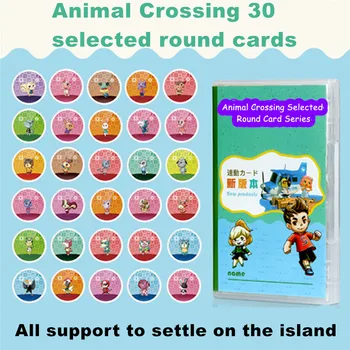 

for Amiibo-cards Animal Crossing complete set of 30 pcs NFC Card Work For NS Games Coin Round Cards Size Diameter 30mm