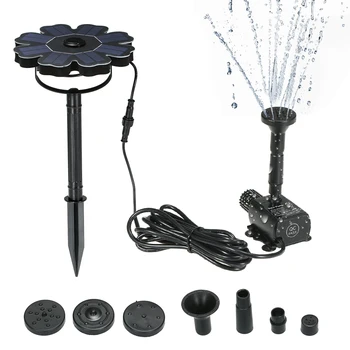 

160mm/6.3" Solar Power Fountain Flower-shape Solar Panel Energy-saving Water Pump for Garden Patio Pond Fish Tank Decoration