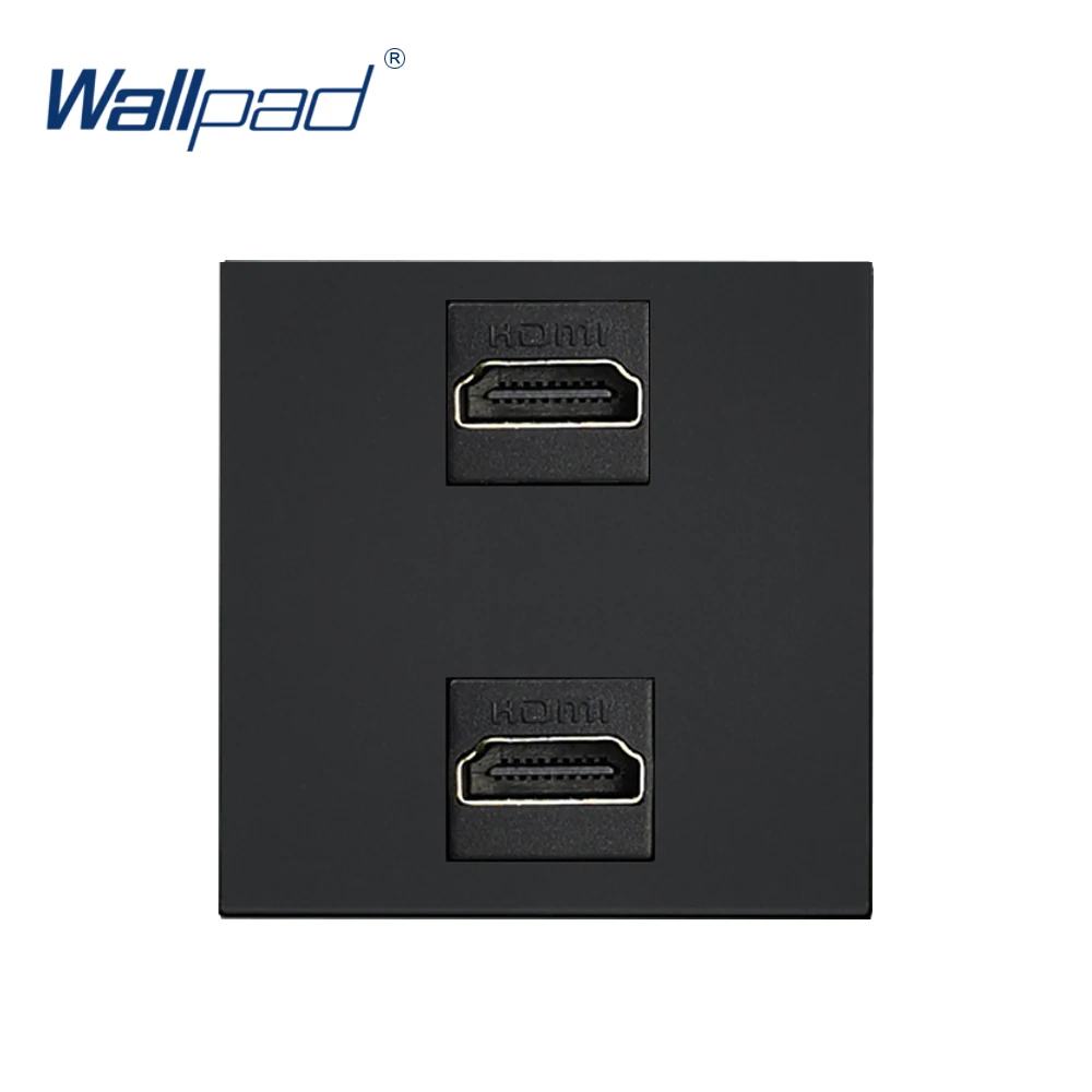 Black Wallpad 2 HDMI разъем функциональная клавиша для настенных розеток белый и черный пластиковый модуль только - Цвет: Black