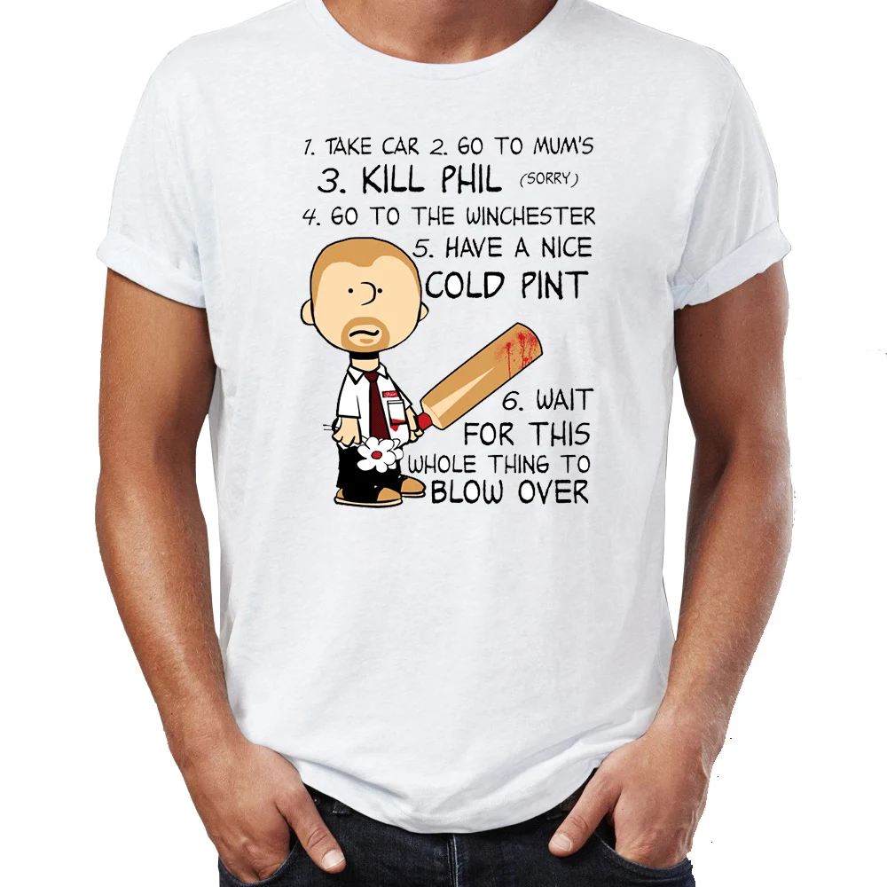 

Marvel Men T Shirts Shaun of The Dead Shaun's To Do List You Have Red on You Ice Cream Funny Awesome Tee