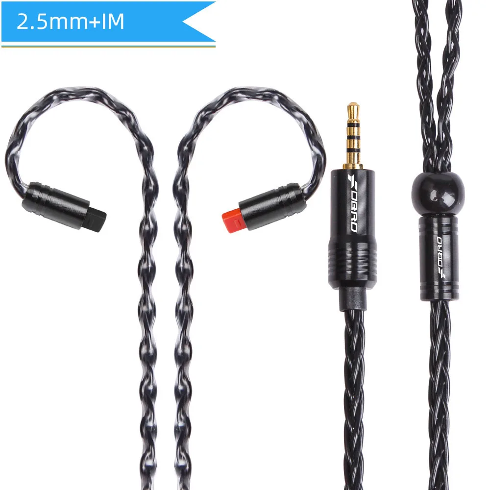 2.5mm IM Black FDBRO 8 ядерный мини посеребренные компакт-дисков кабель IE80 MMCX 2Pin A2DC IM 2,5/3,5/4,4 мм балансный кабель для SE315 SE425 SE535 SE846 UE900 H3 - Цвет: 2.5mm IM Black