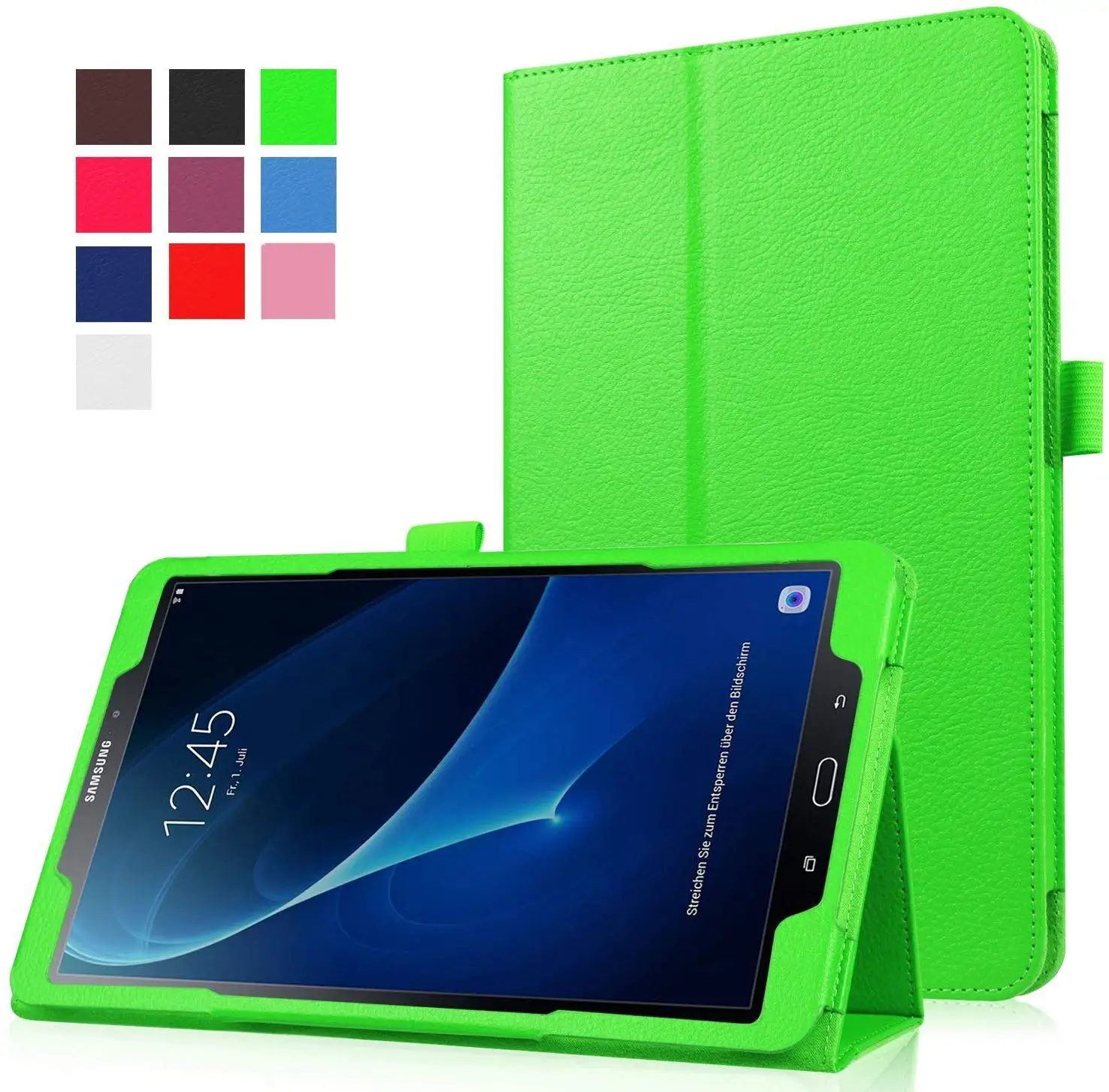 Чехол для samsung Galaxy Tab A 10,1 Funda T580 T585, SM-T580, флип-чехол для планшета, кожаный смарт-чехол с магнитной подставкой - Цвет: Зеленый