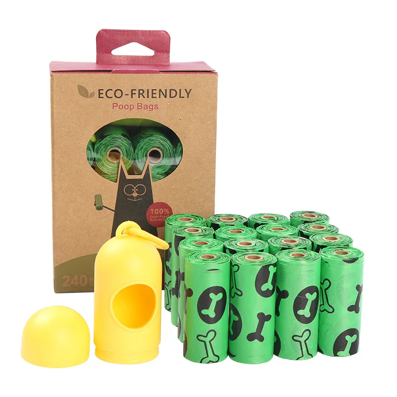 

16 Rolls/Box Dog Poop Bag Degradation Disposable Garbage Bag Carton Pick Up Toilet Bags Cat Waste Bags Outdoor Clean Garbage Bag