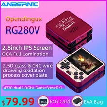 Novo rg280v anbernic retro console de jogo aberto sistema sourse escudo cnc ps1 jogador jogo portátil bolso rg280 handheld game console
