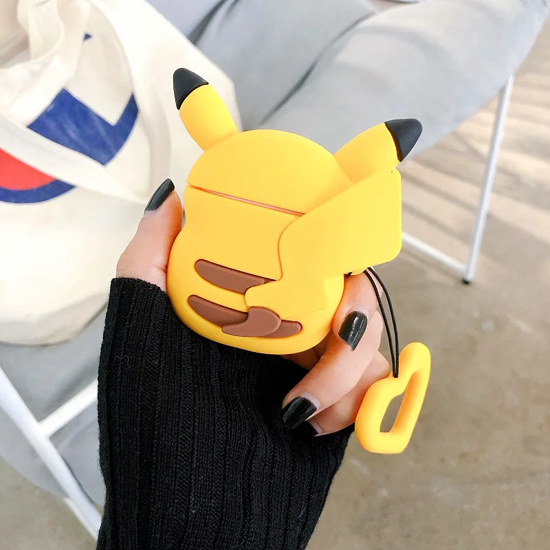 Airpods pro 3 Cartoon Pokemon Cute Pikachu Back view earphone Cover For Apple Bluetooth Headset 1 2 Silicone Cases Funda |