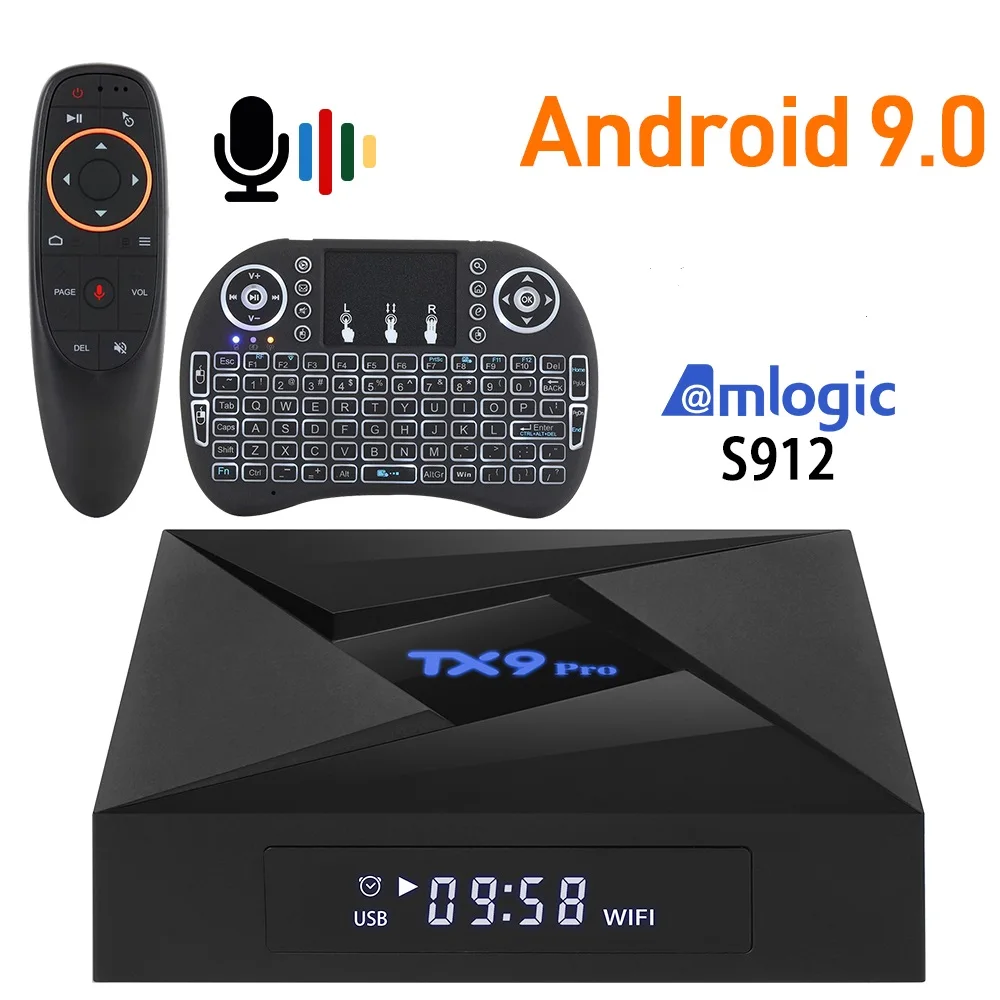 Amlogic S912 Android 9,0 ТВ приставка 3D 4K 2,4G& 5,8G Wifi Bluetooth Google голосовой помощник медиаплеер Бесплатные приложения очень быстрая верхняя коробка
