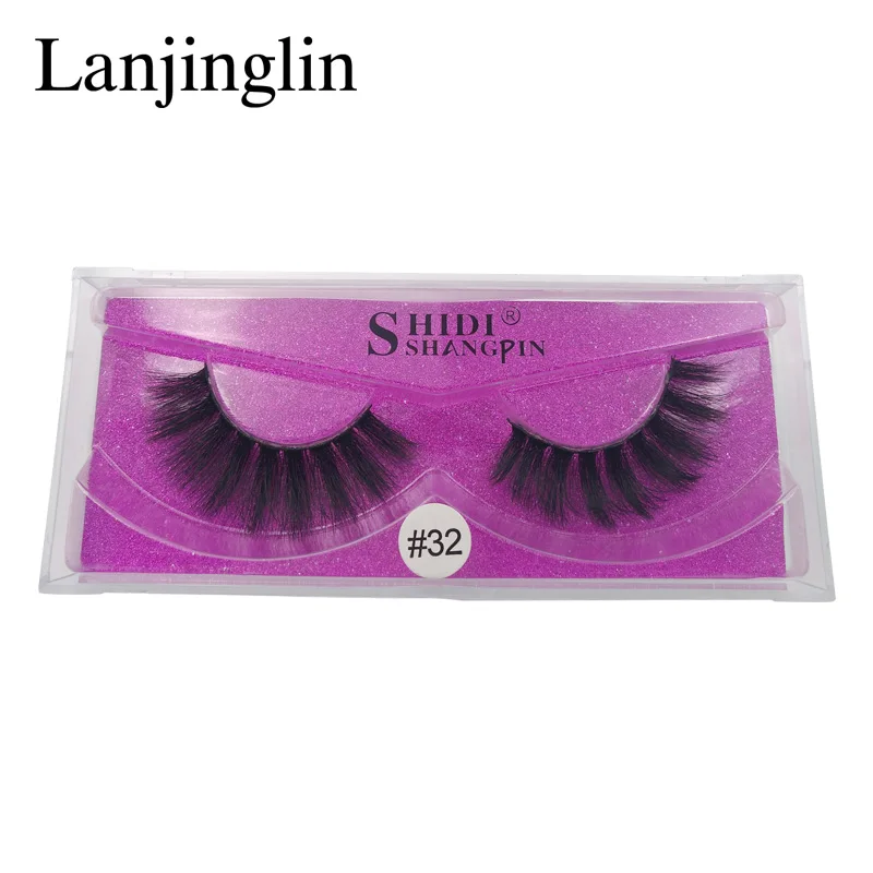 32P LANJINGLIN, 1 пара, натуральные ресницы, 3d, норковые ресницы, Длинные Накладные ресницы, ручная работа, макияж, наращивание ресниц, 1 коробка, искусственные ресницы - Цвет: 32P