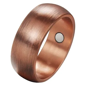 

Matte Finished Health Energy Simple Adjustable Open Copper Plated Rings for Arthritis Pain Relief Hologram Ring Finger Wear
